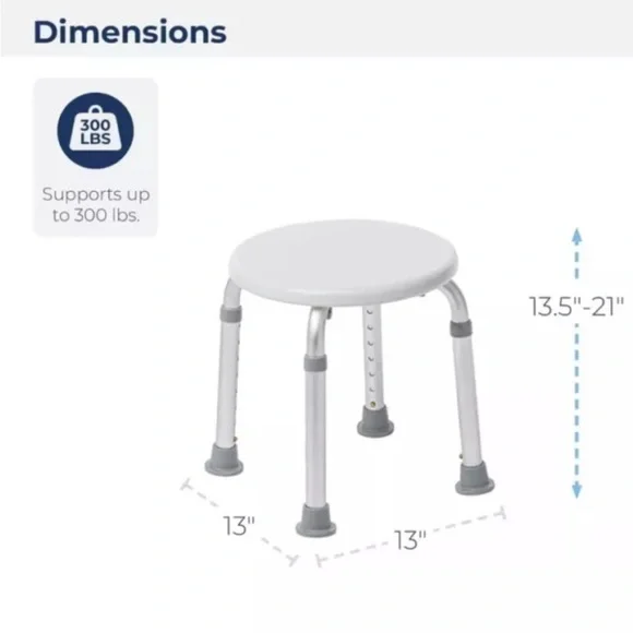{Drive Medical} RTL12004KD Handicap Bathroom Stool, White - Picture 2 of 7